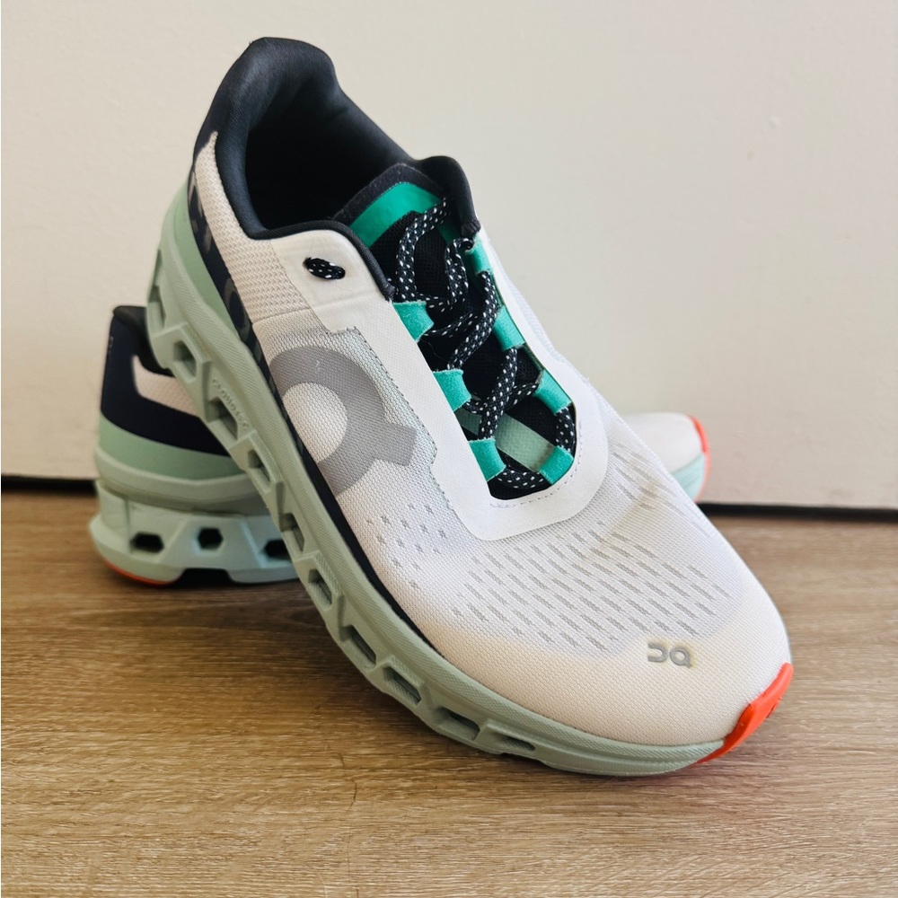 On Cloud Cloudmonster Women's Sz 9 Running Shoes Undyed-White/Creek